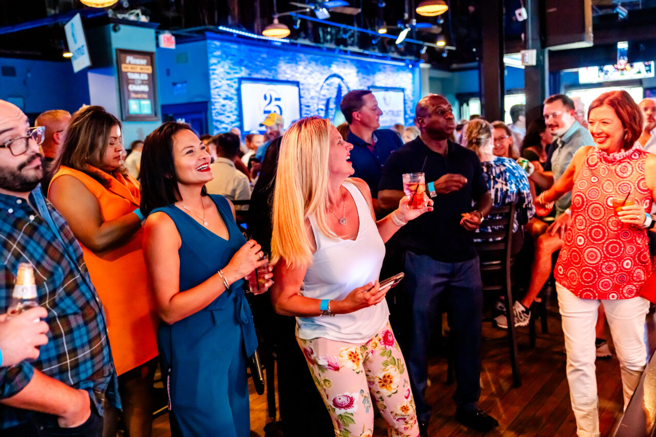 people enjoying music at a corporate event