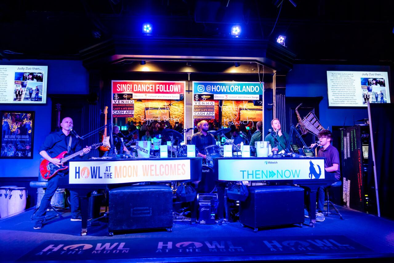 corporate event custom branded piano banners