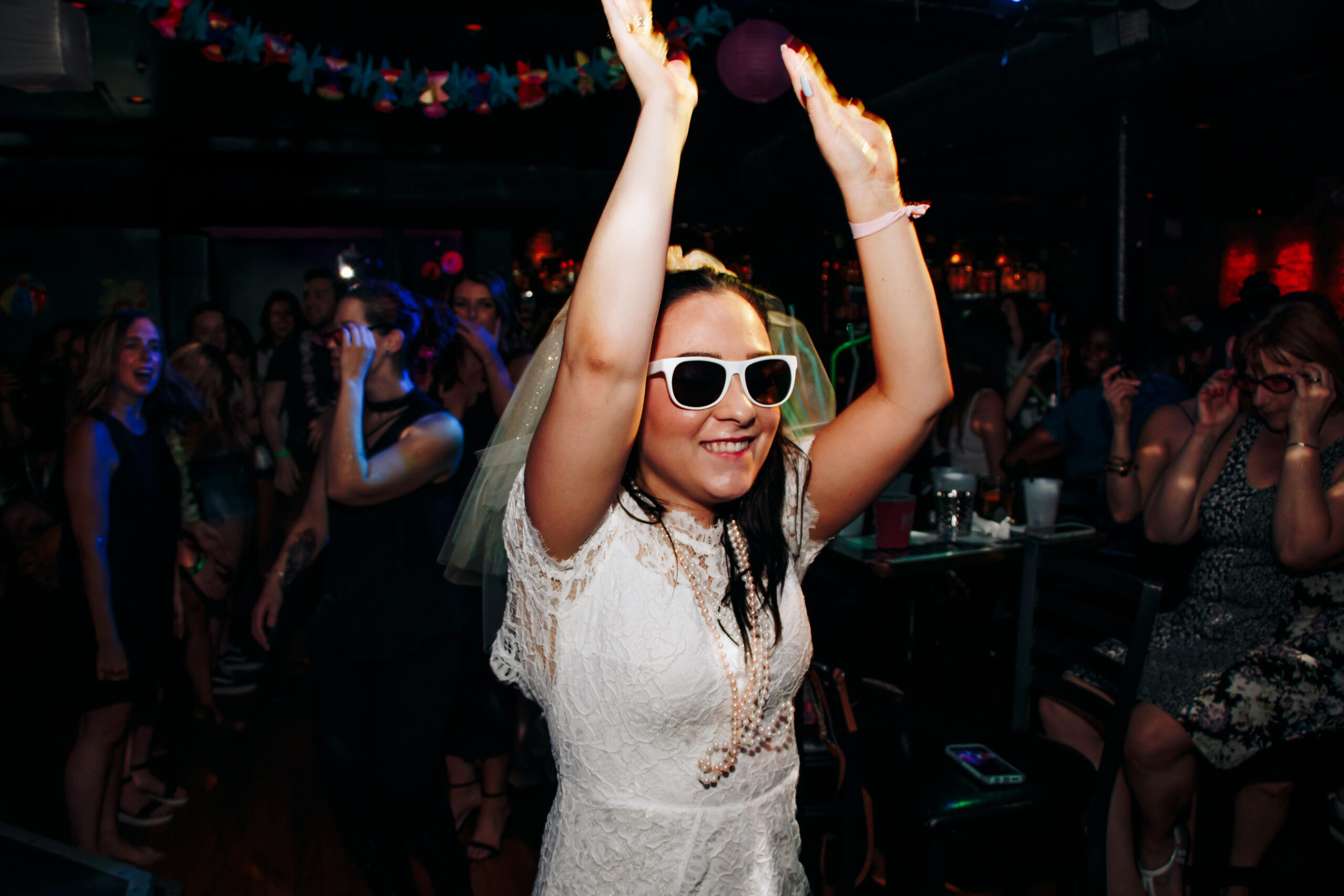 bride celebrating her bachelorette party