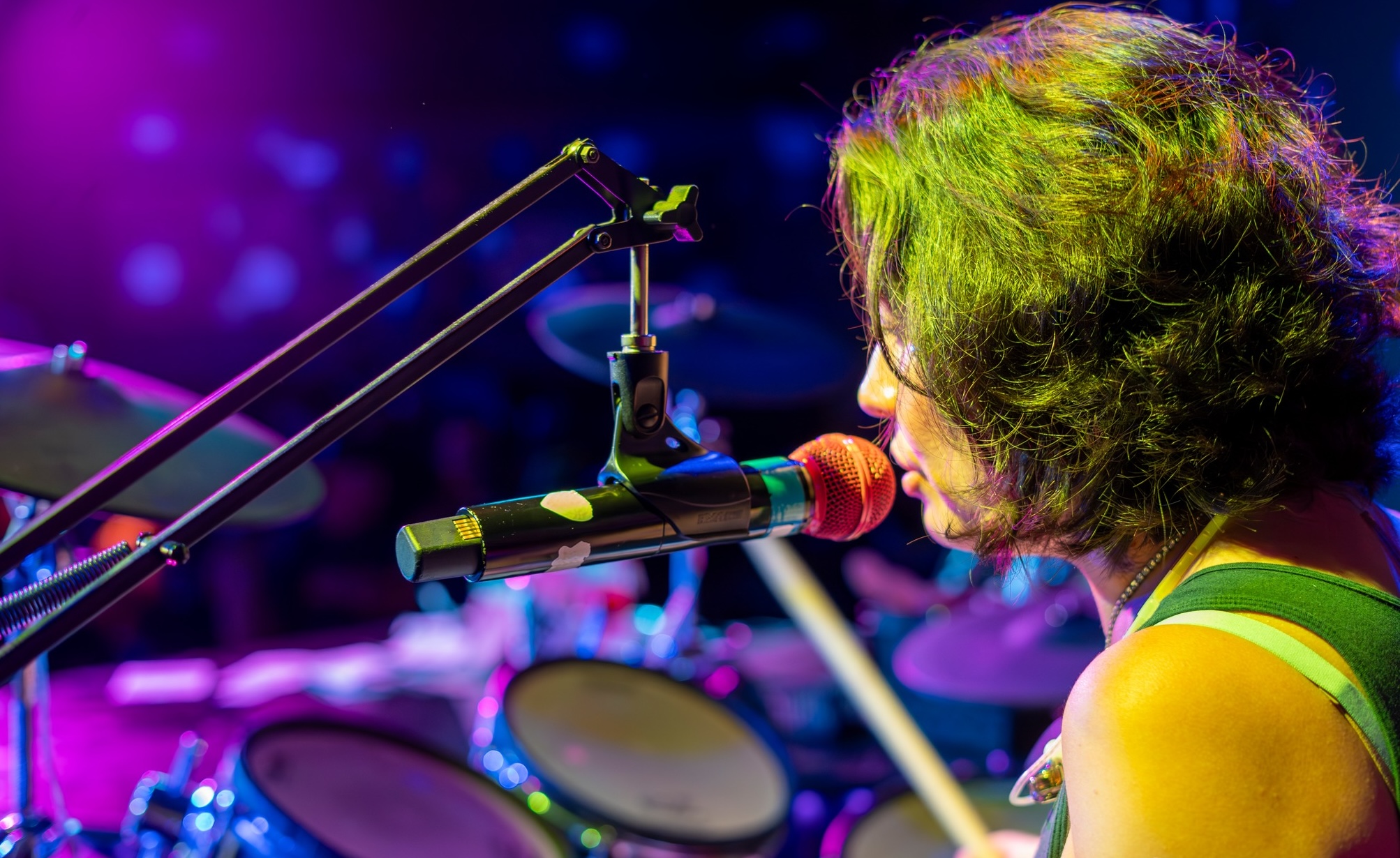 Girl Singer on the drums