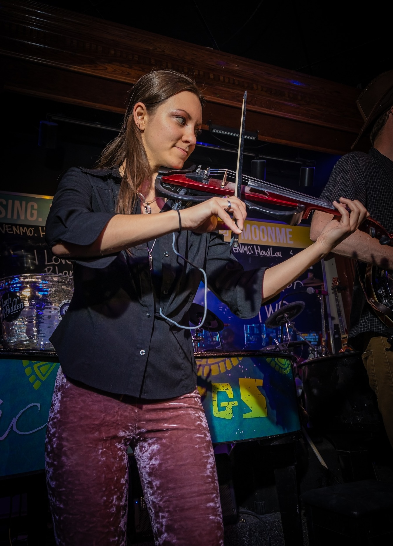 Entertainer playing violin