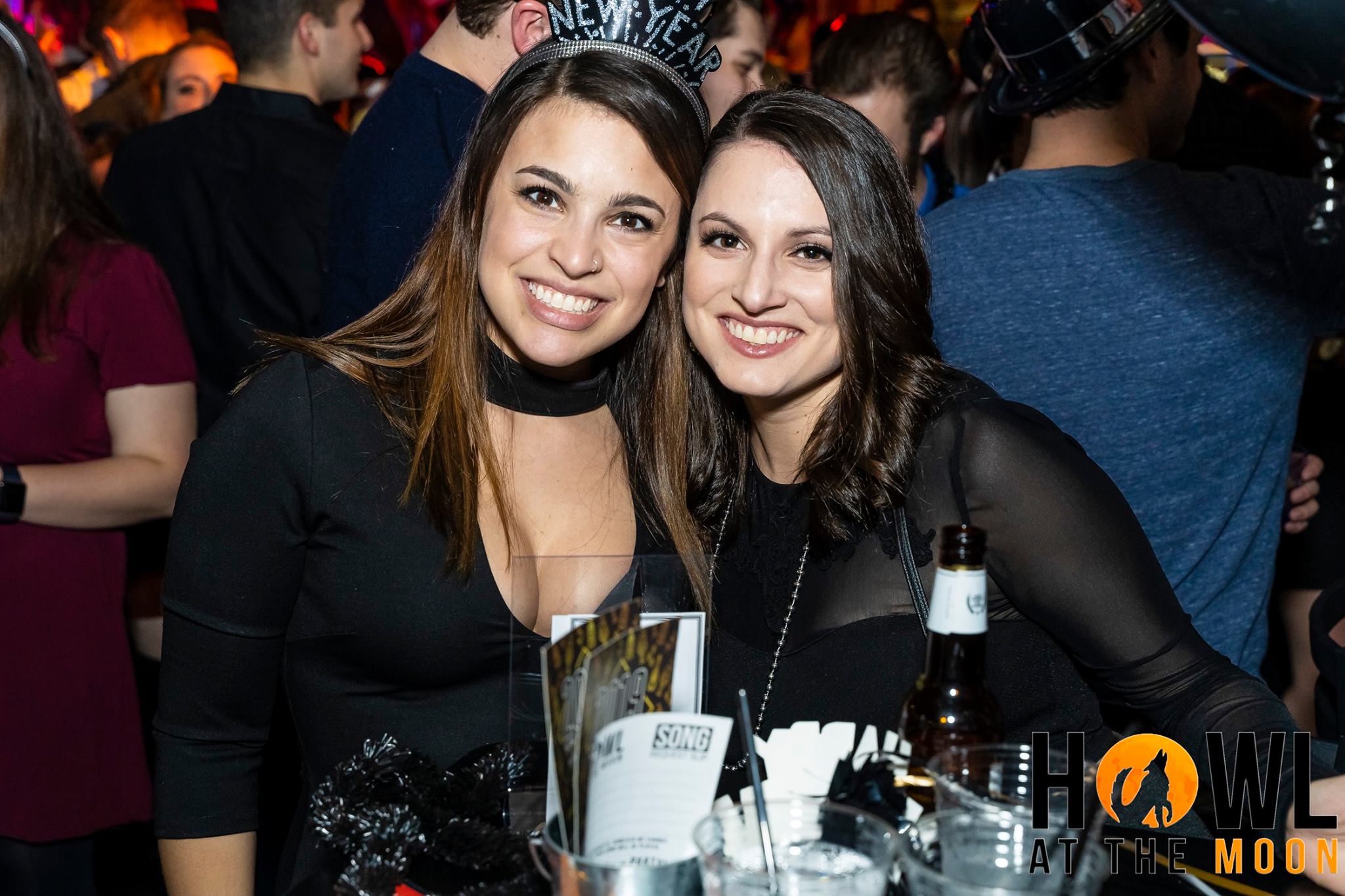 Two women celebrating new year's eve