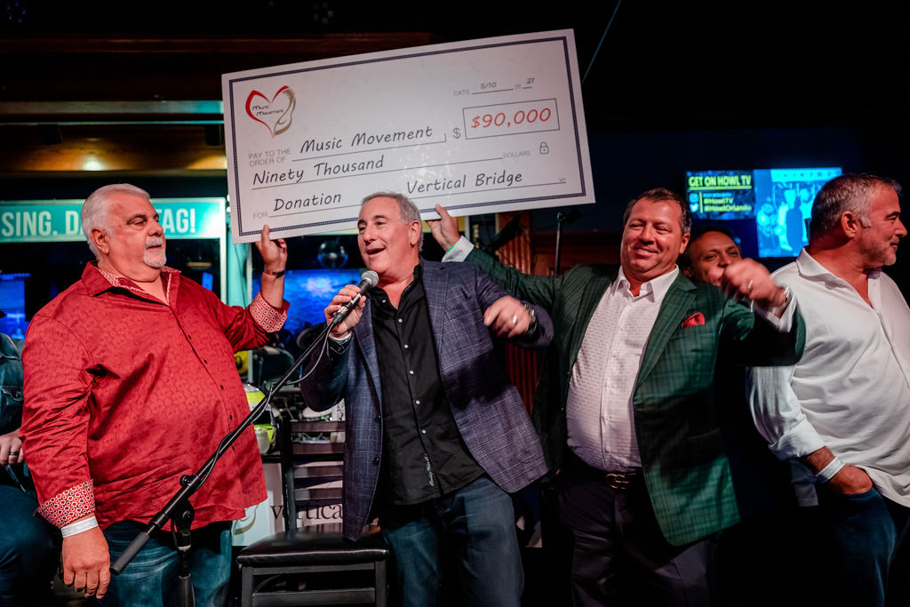Corporate donation on stage
