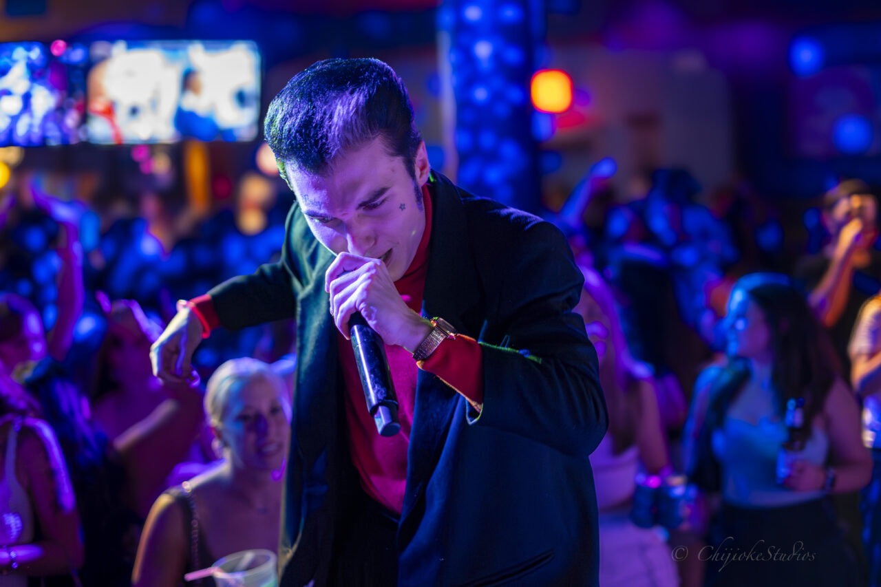 Singer on stage