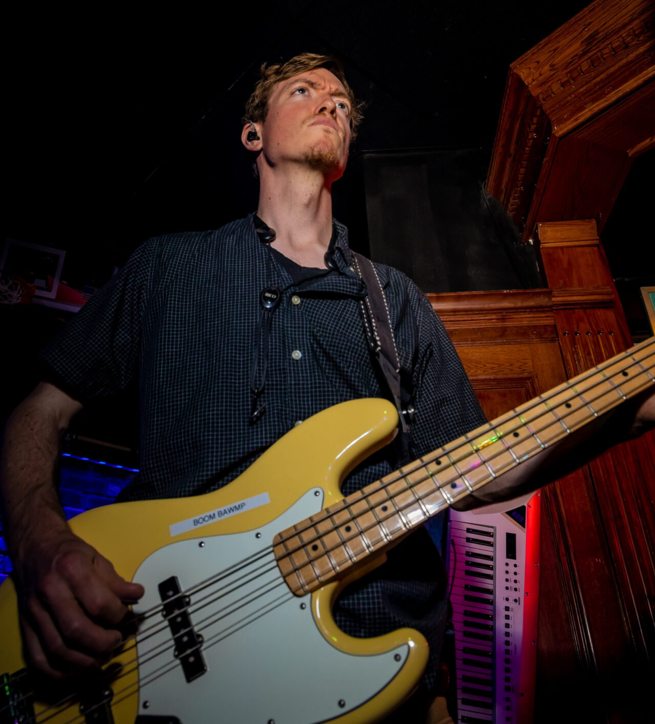 Bass player on stage