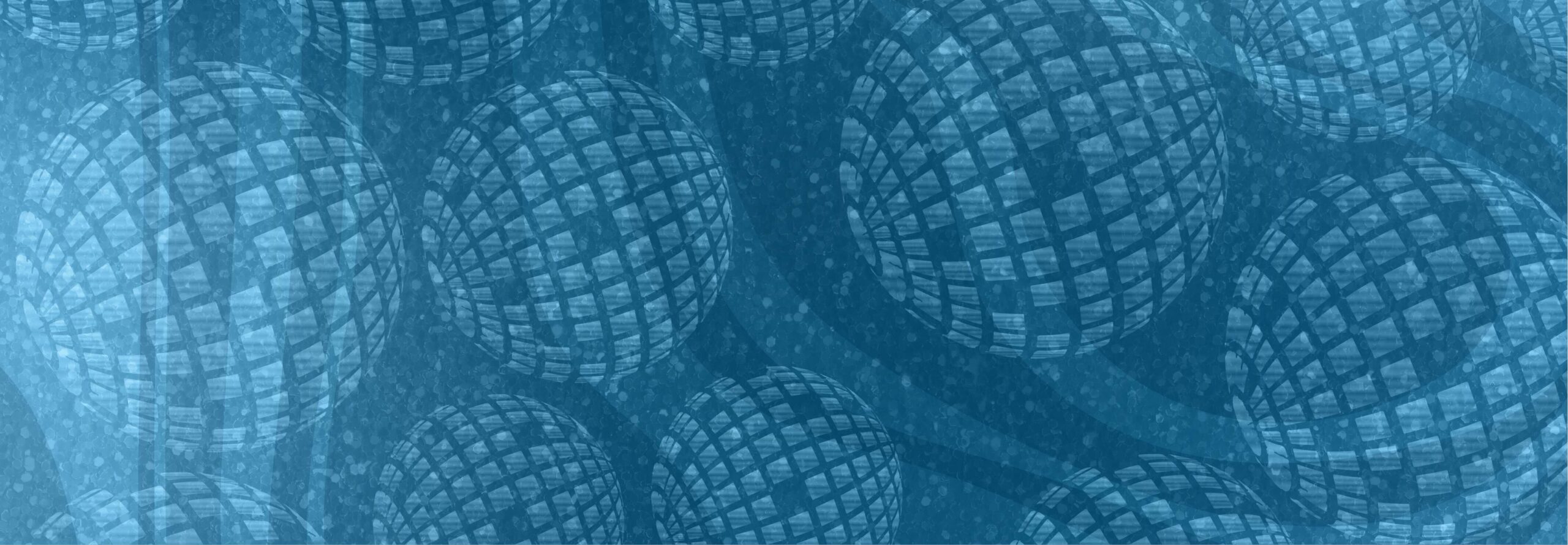 Blue disco ball background graphic for Decades Night at Howl at the Moon. Multiple mirrored disco balls create a nostalgic party atmosphere inspired by the greatest hits and music trends from every decade.